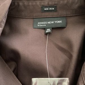 Jones New York Womens non-iron 18W long sleeve blouse